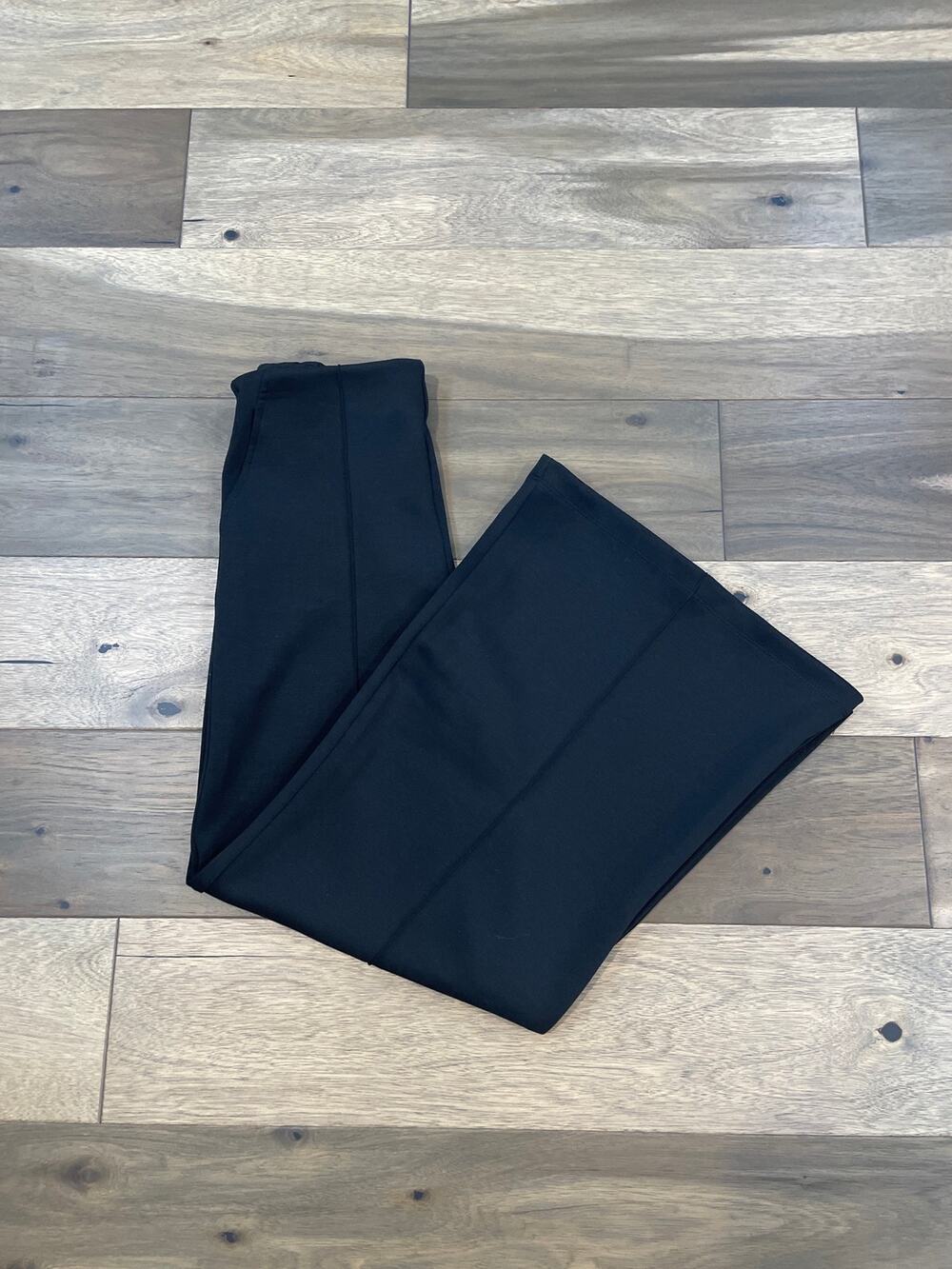 Melloday Size M Black Wide‑Leg Pants Elastic Waist High Rise Pintuck Crease